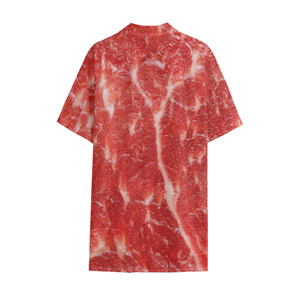 Fresh Meat Print Cotton Hawaiian Shirt