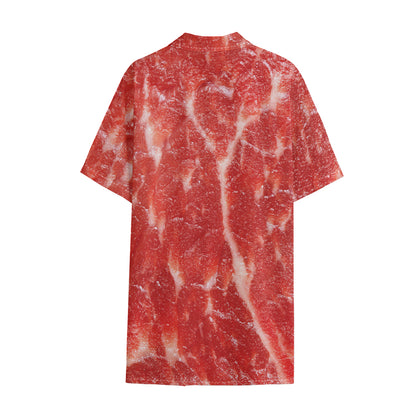 Fresh Meat Print Cotton Hawaiian Shirt