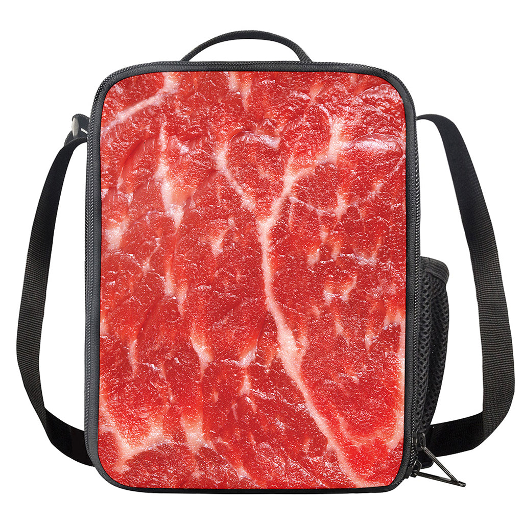 Fresh Meat Print Crossbody Lunch Bag