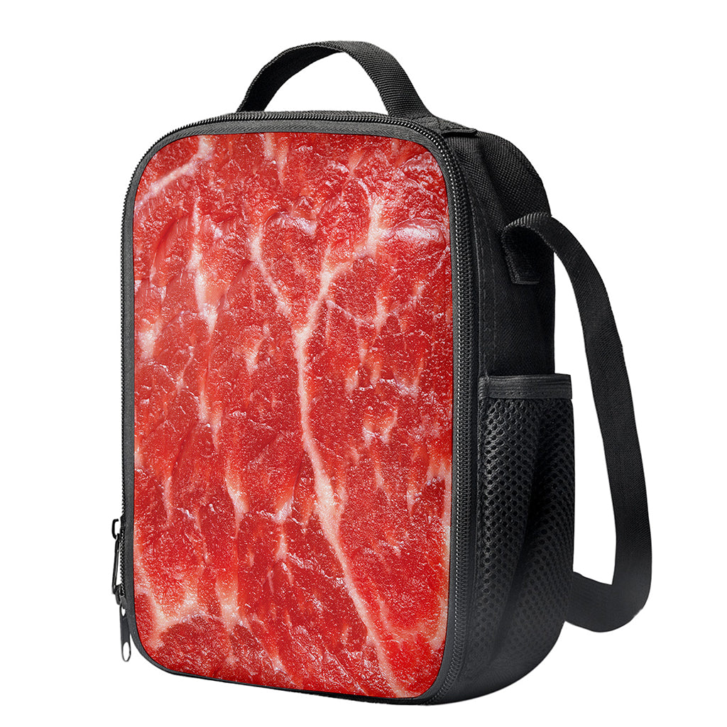 Fresh Meat Print Crossbody Lunch Bag