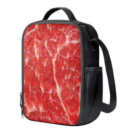 Fresh Meat Print Crossbody Lunch Bag