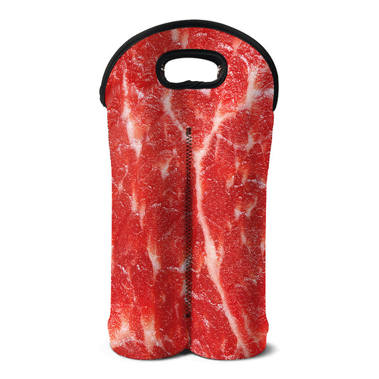 Fresh Meat Print Double Neoprene Wine Tote