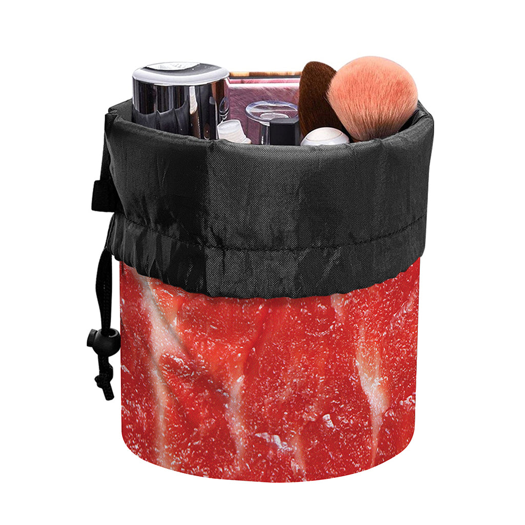 Fresh Meat Print Drawstring Makeup Bag
