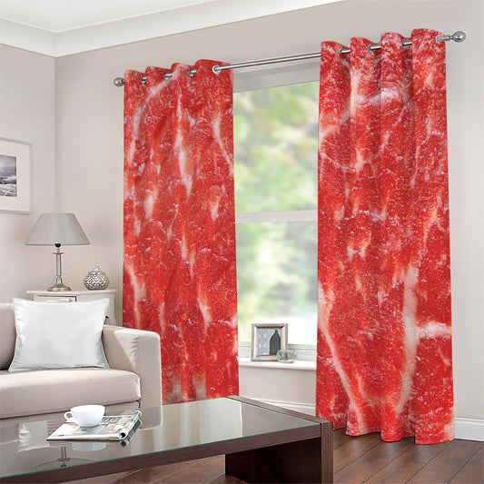 Fresh Meat Print Extra Wide Grommet Curtains