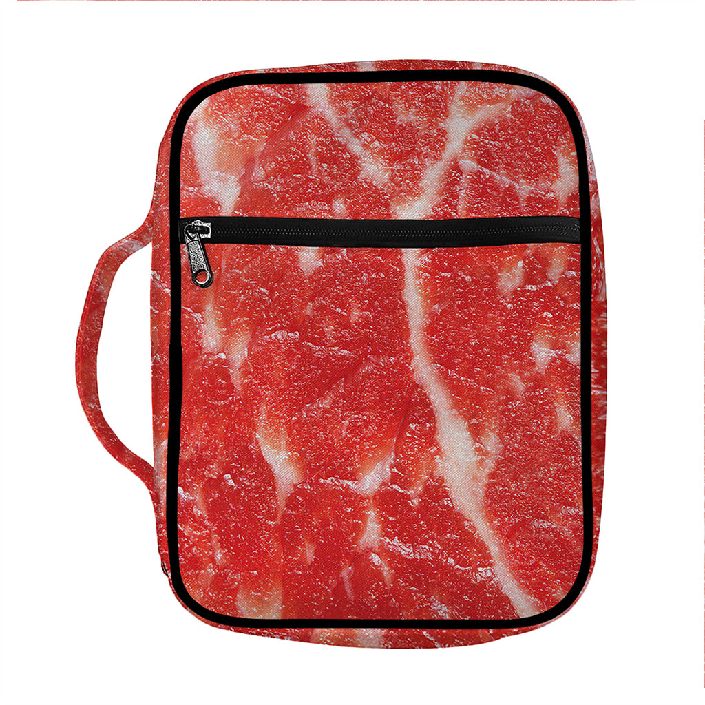 Fresh Meat Print Front Pocket Bible Bag