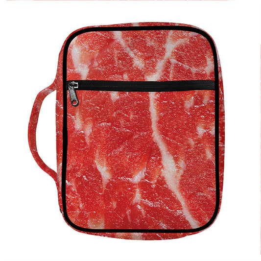 Fresh Meat Print Front Pocket Bible Bag