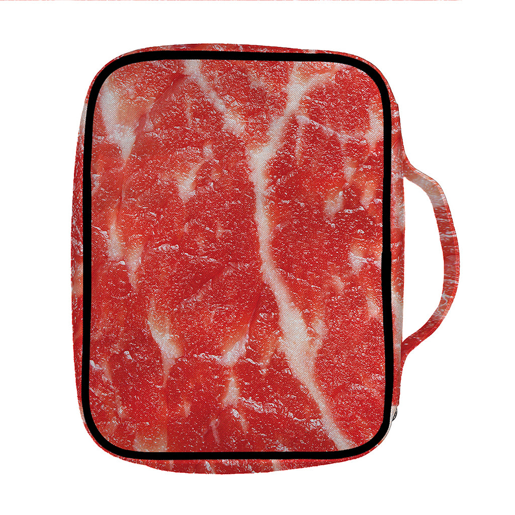Fresh Meat Print Front Pocket Bible Bag
