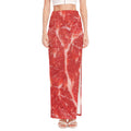 Fresh Meat Print High Slit Maxi Skirt