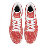 Fresh Meat Print High Top Leather Sneakers