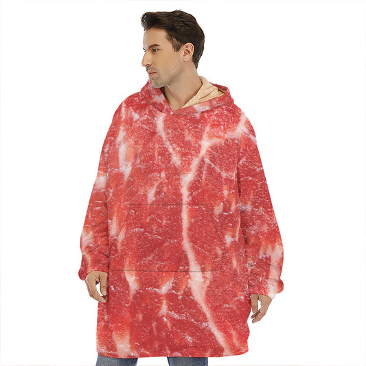 Fresh Meat Print Hoodie Blanket