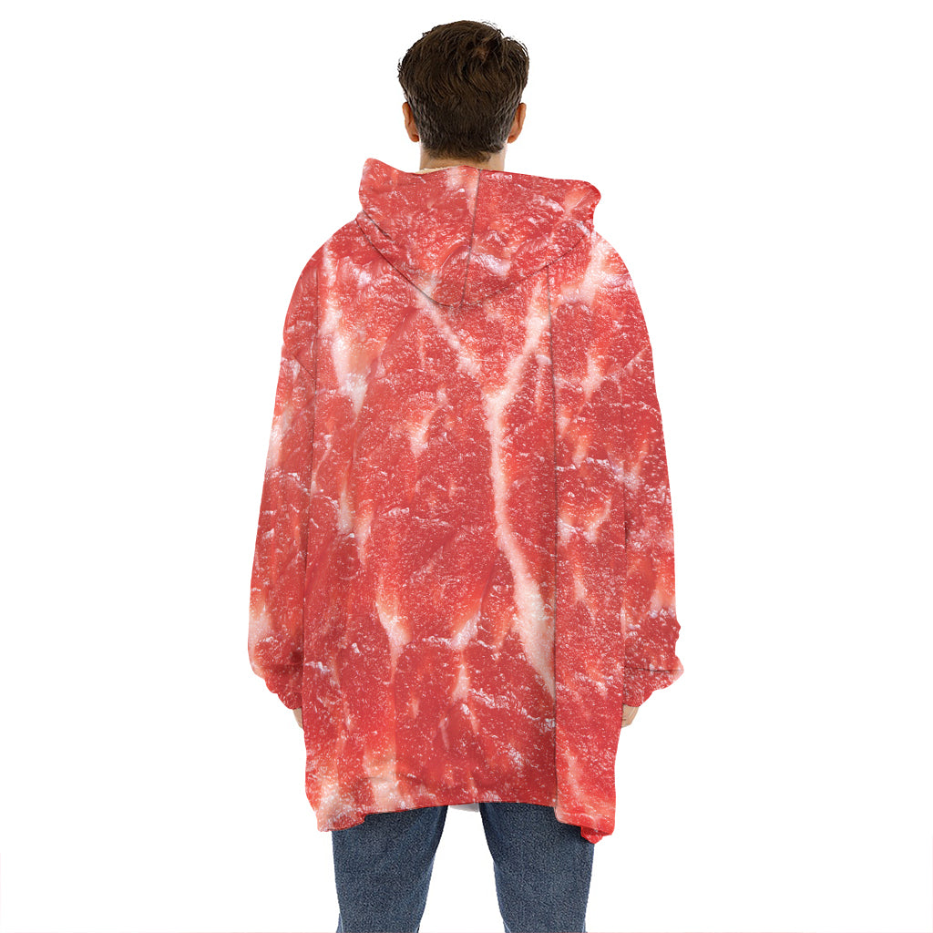 Fresh Meat Print Hoodie Blanket