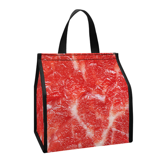 Fresh Meat Print Insulated Lunch Tote
