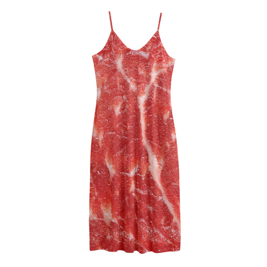 Fresh Meat Print Jersey Midi Cami Dress
