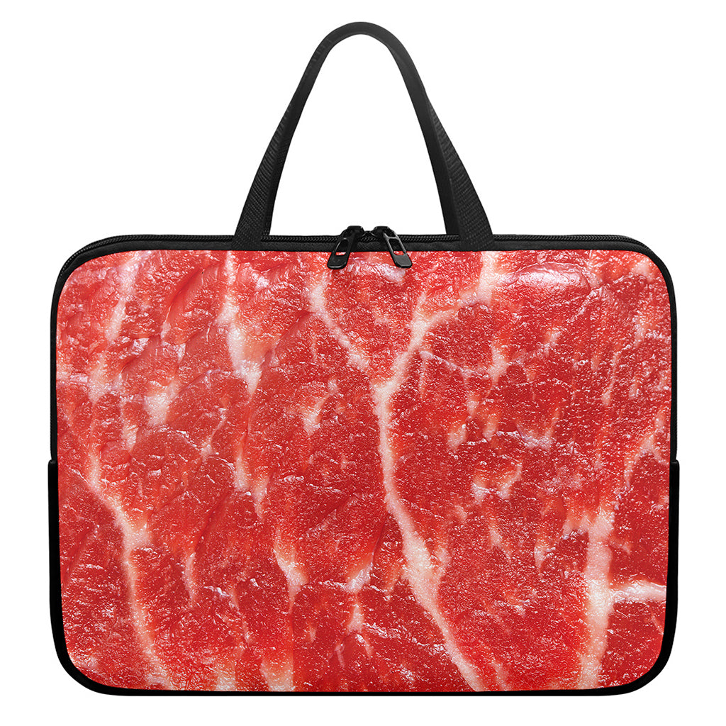 Fresh Meat Print Laptop Sleeve With Handle