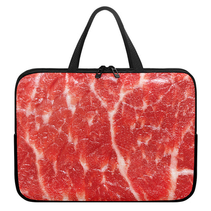 Fresh Meat Print Laptop Sleeve With Handle
