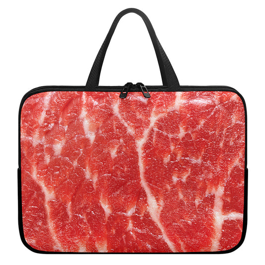 Fresh Meat Print Laptop Sleeve With Handle