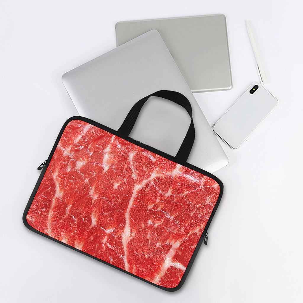 Fresh Meat Print Laptop Sleeve With Handle
