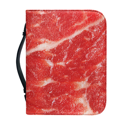 Fresh Meat Print Leather Bible Cover