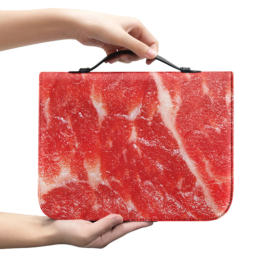 Fresh Meat Print Leather Bible Cover