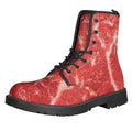Fresh Meat Print Lace-Up Boots