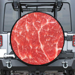 Fresh Meat Print Leather Spare Tire Cover