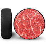 Fresh Meat Print Leather Spare Tire Cover