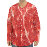Fresh Meat Print Long Sleeve Baseball Jersey
