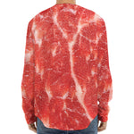 Fresh Meat Print Long Sleeve Baseball Jersey