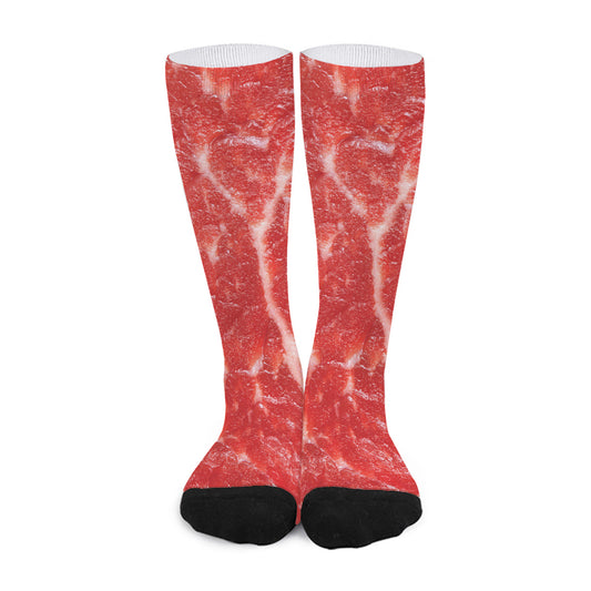 Fresh Meat Print Long Socks