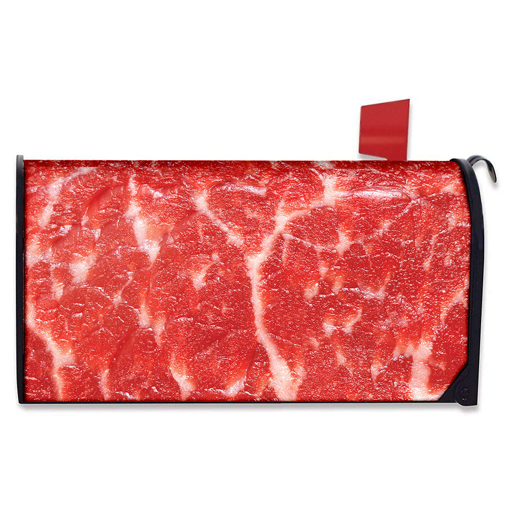 Fresh Meat Print Mailbox Cover