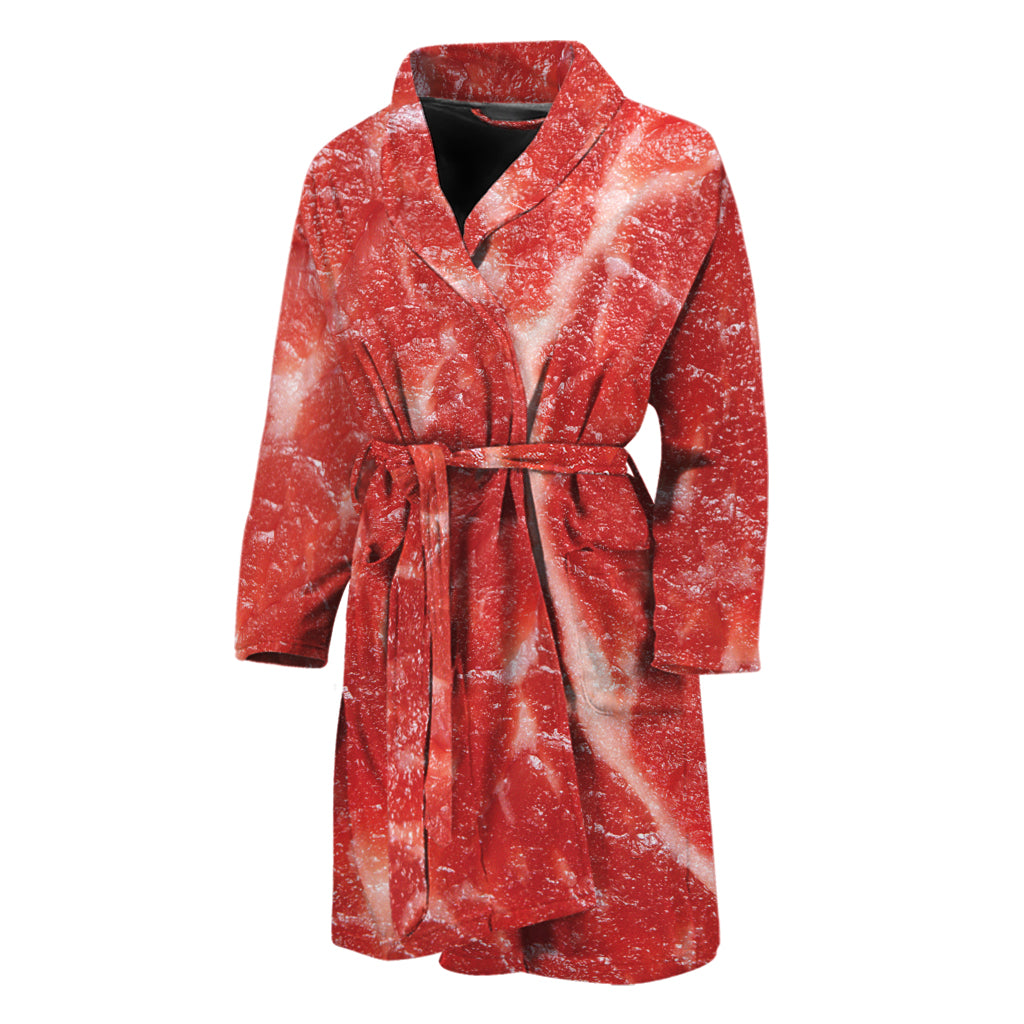 Fresh Meat Print Men's Bathrobe