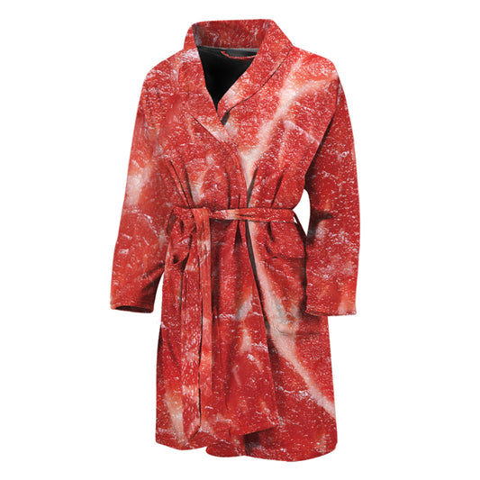 Fresh Meat Print Men's Bathrobe