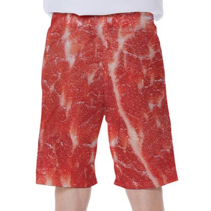 Fresh Meat Print Men's Beach Shorts