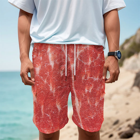Fresh Meat Print Men's Cargo Shorts
