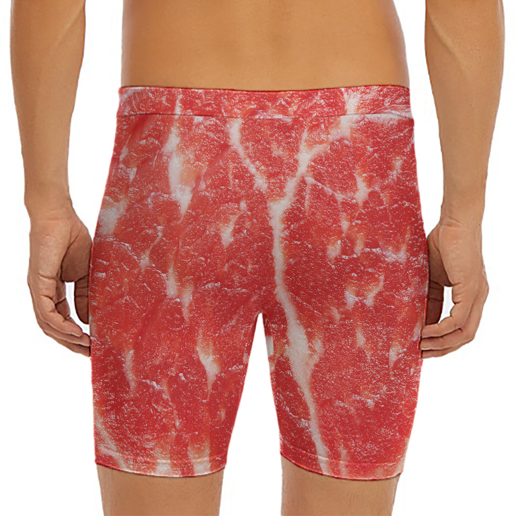 Fresh Meat Print Men's Long Boxer Briefs