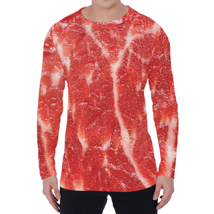 Fresh Meat Print Men's Long Sleeve T-Shirt