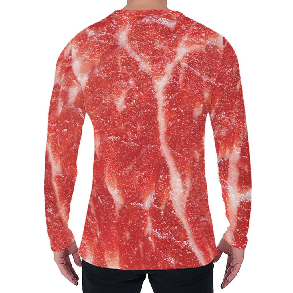 Fresh Meat Print Men's Long Sleeve T-Shirt