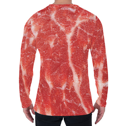 Fresh Meat Print Men's Long Sleeve T-Shirt