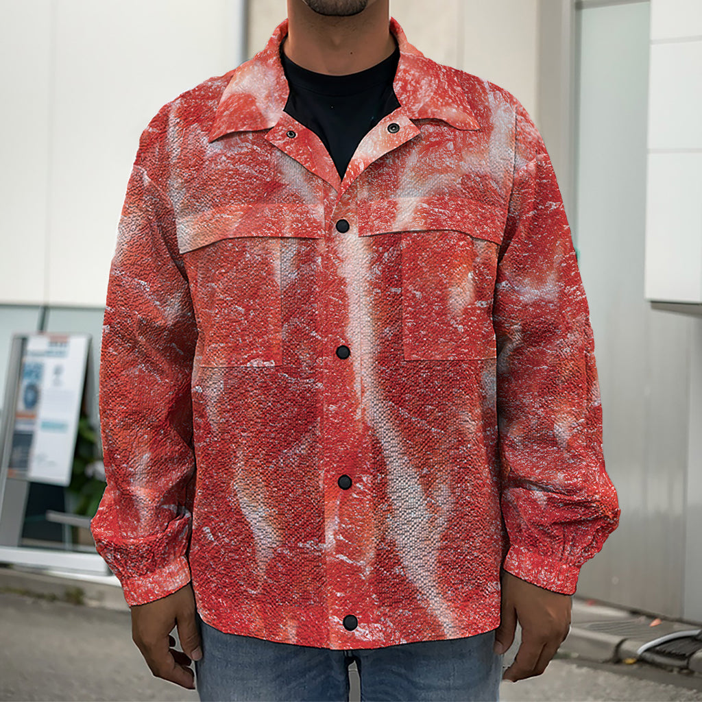 Fresh Meat Print Men's Shirt Jacket