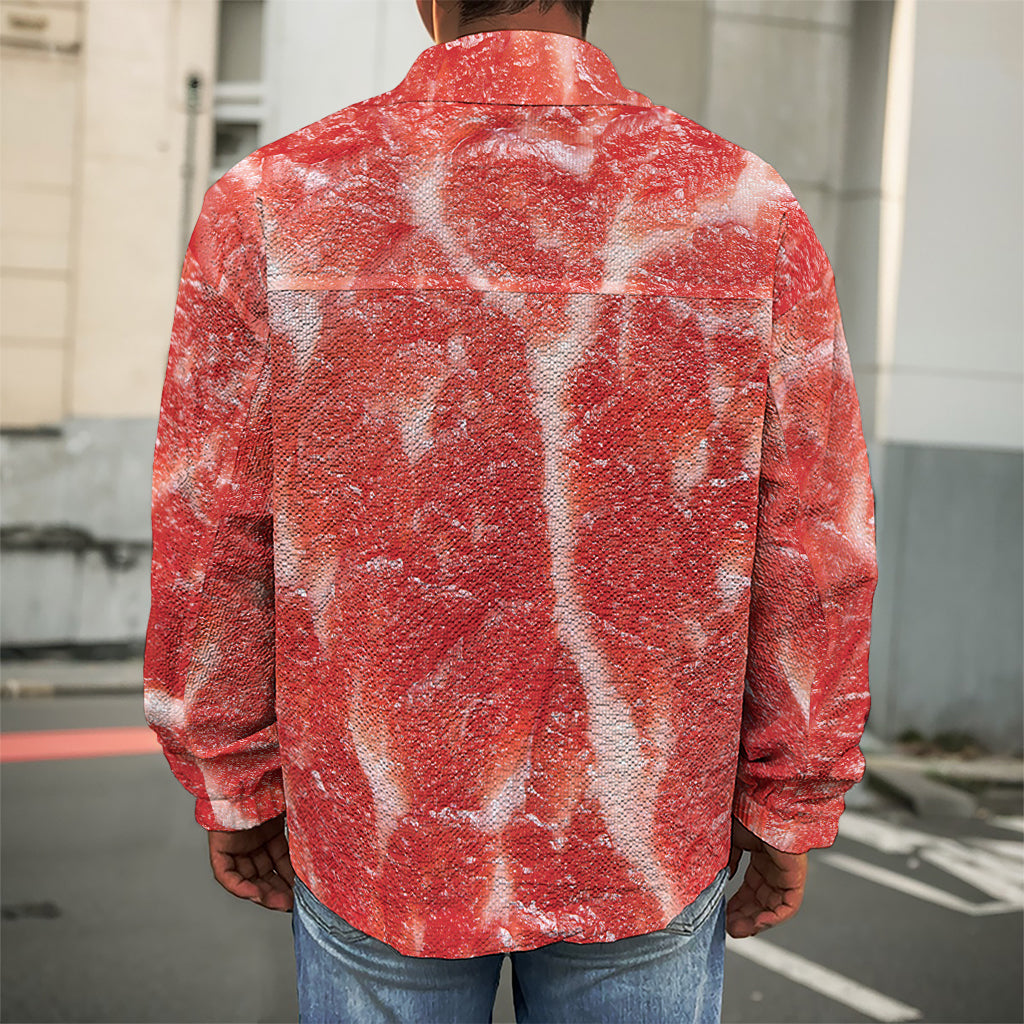 Fresh Meat Print Men's Shirt Jacket