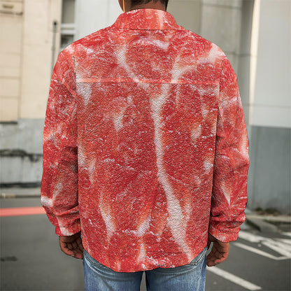 Fresh Meat Print Men's Shirt Jacket