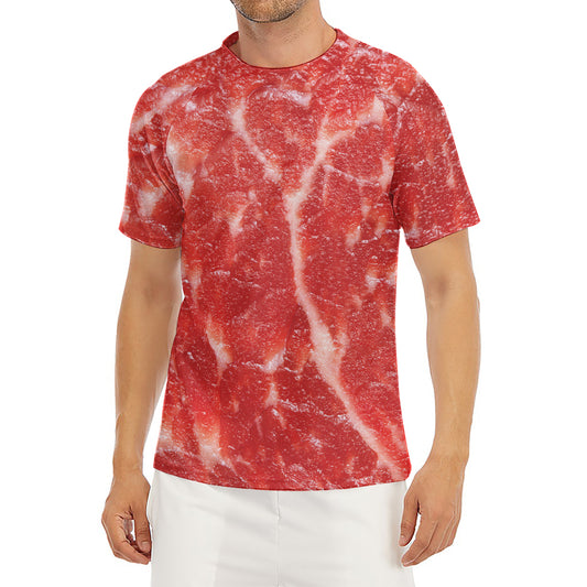 Fresh Meat Print Men's Short Sleeve Rash Guard
