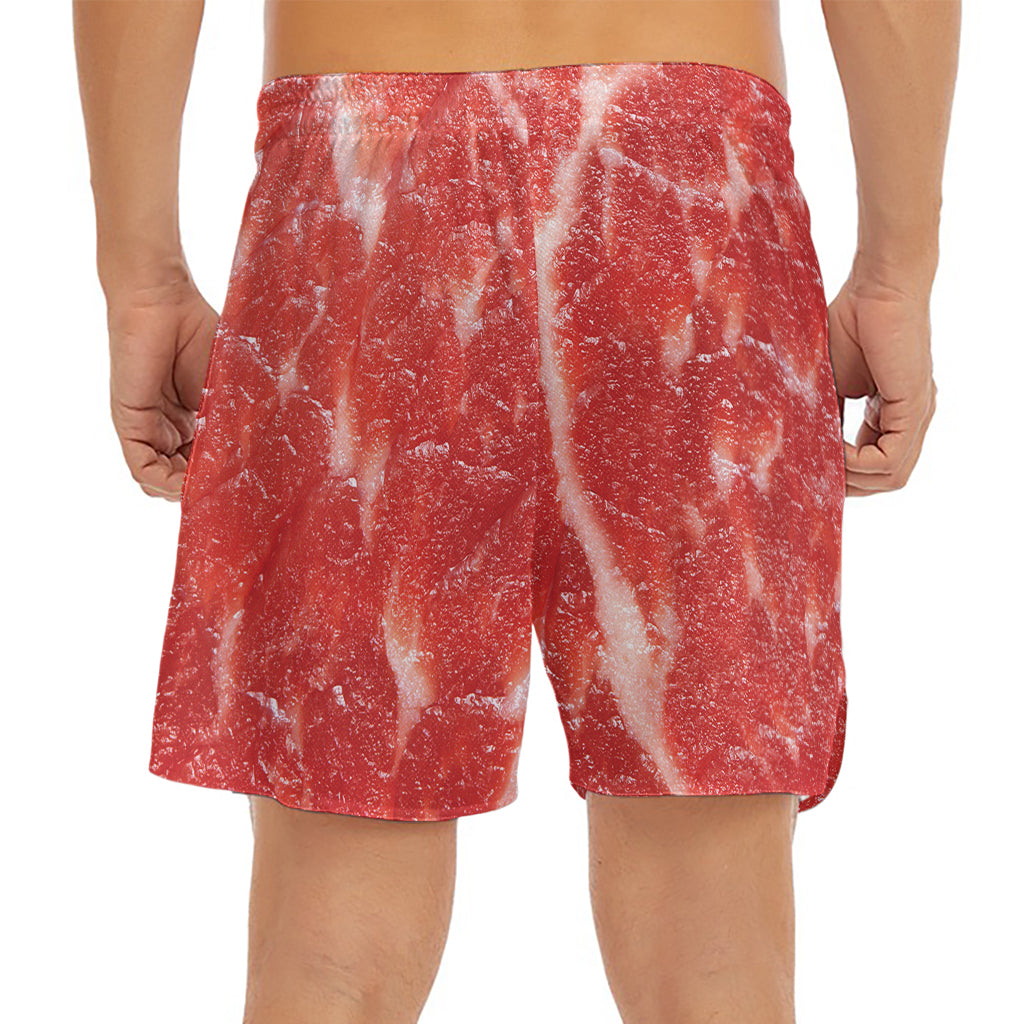 Fresh Meat Print Men's Split Running Shorts