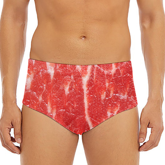 Fresh Meat Print Men's Triangle Swim Briefs