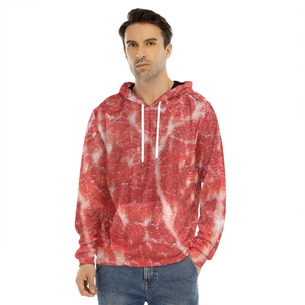Fresh Meat Print Men's Velvet Pullover Hoodie