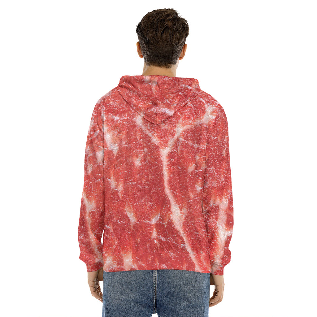 Fresh Meat Print Men's Velvet Pullover Hoodie