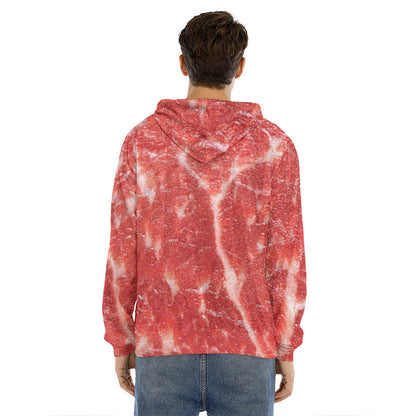 Fresh Meat Print Men's Velvet Pullover Hoodie