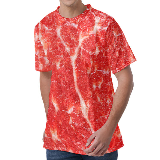 Fresh Meat Print Men's Velvet T-Shirt
