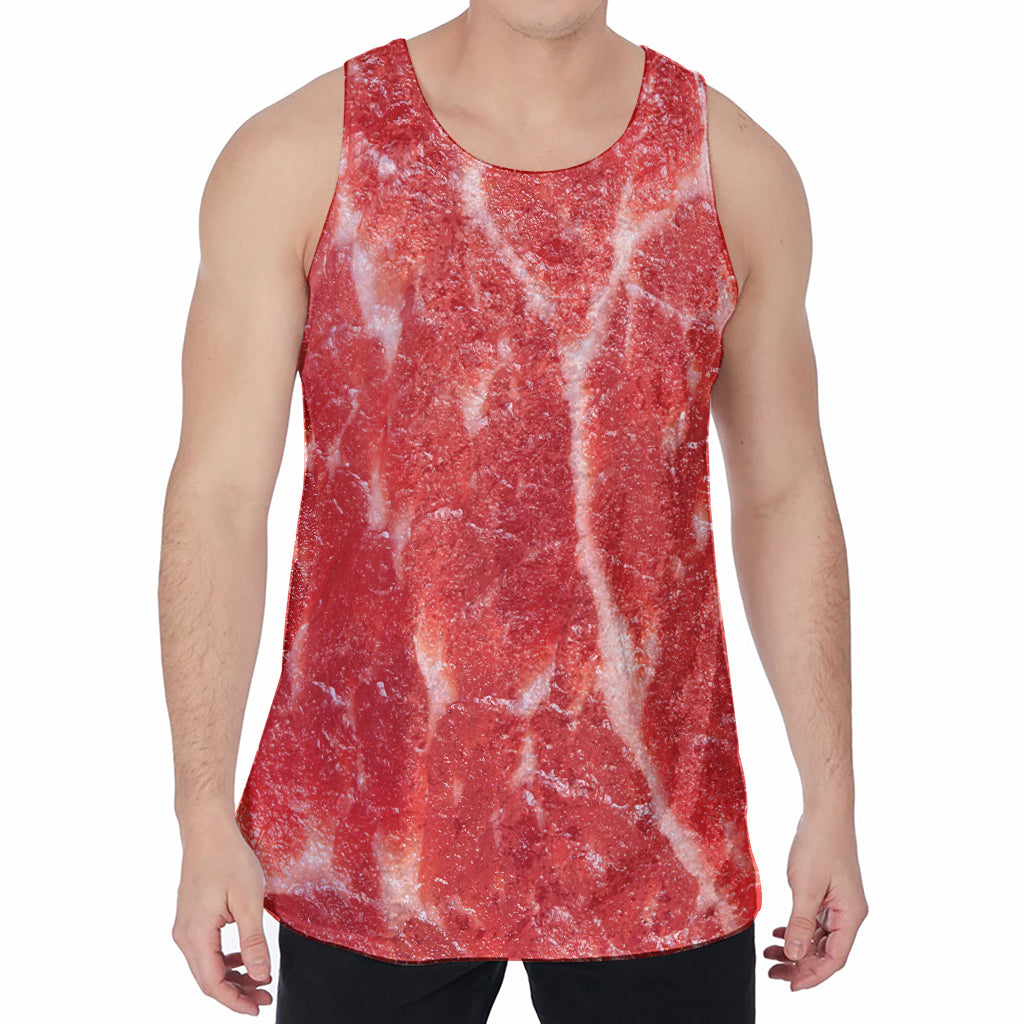 Fresh Meat Print Men's Velvet Tank Top