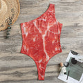 Fresh Meat Print One Shoulder Bodysuit